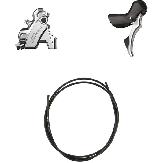 Prawa dźwignia i zacisk tylny SHIMANO CUES U6030 10/11V Flatmount bez tarczy - Edycja Polish Silver