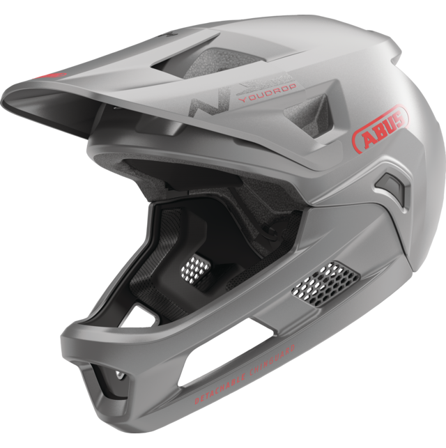 Kask MTB ABUS YOUDROP FF Junior, szary