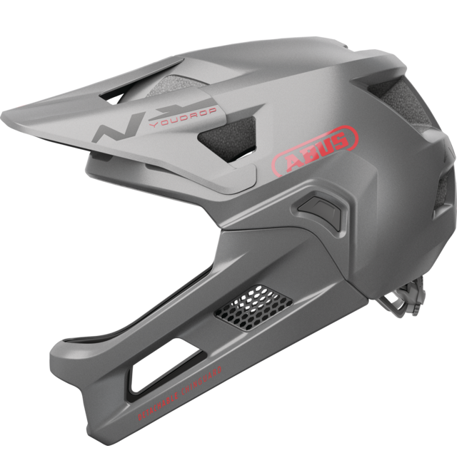 Kask MTB ABUS YOUDROP FF Junior, szary