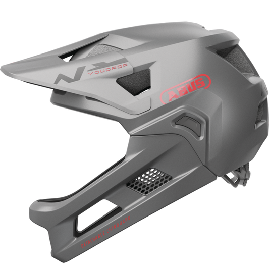 Kask MTB ABUS YOUDROP FF Junior, szary