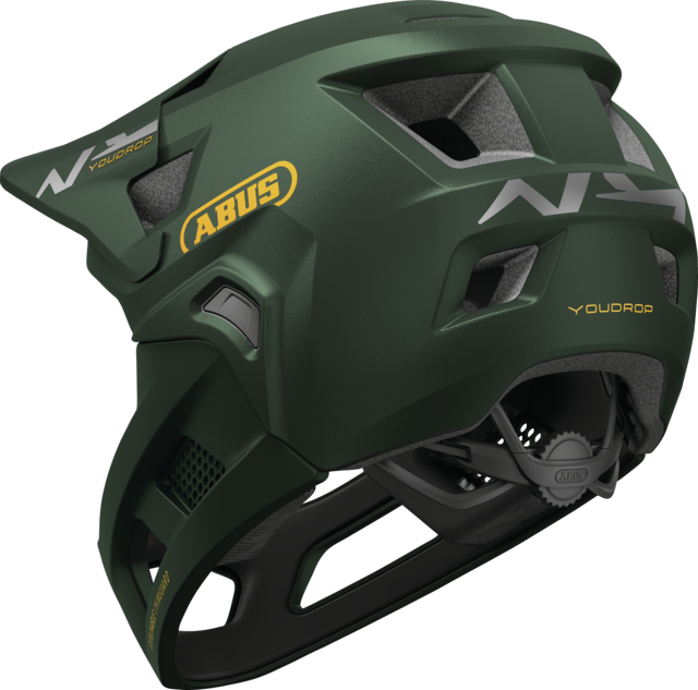 Kask MTB ABUS YOUDROP FF Junior Moss, zielony