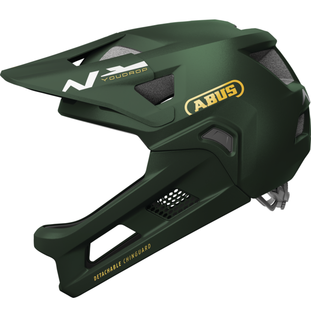 Kask MTB ABUS YOUDROP FF Junior Moss, zielony