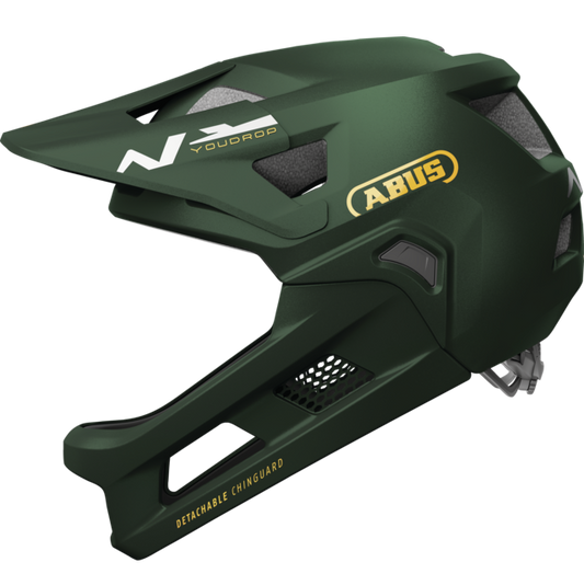 Kask MTB ABUS YOUDROP FF Junior Moss, zielony
