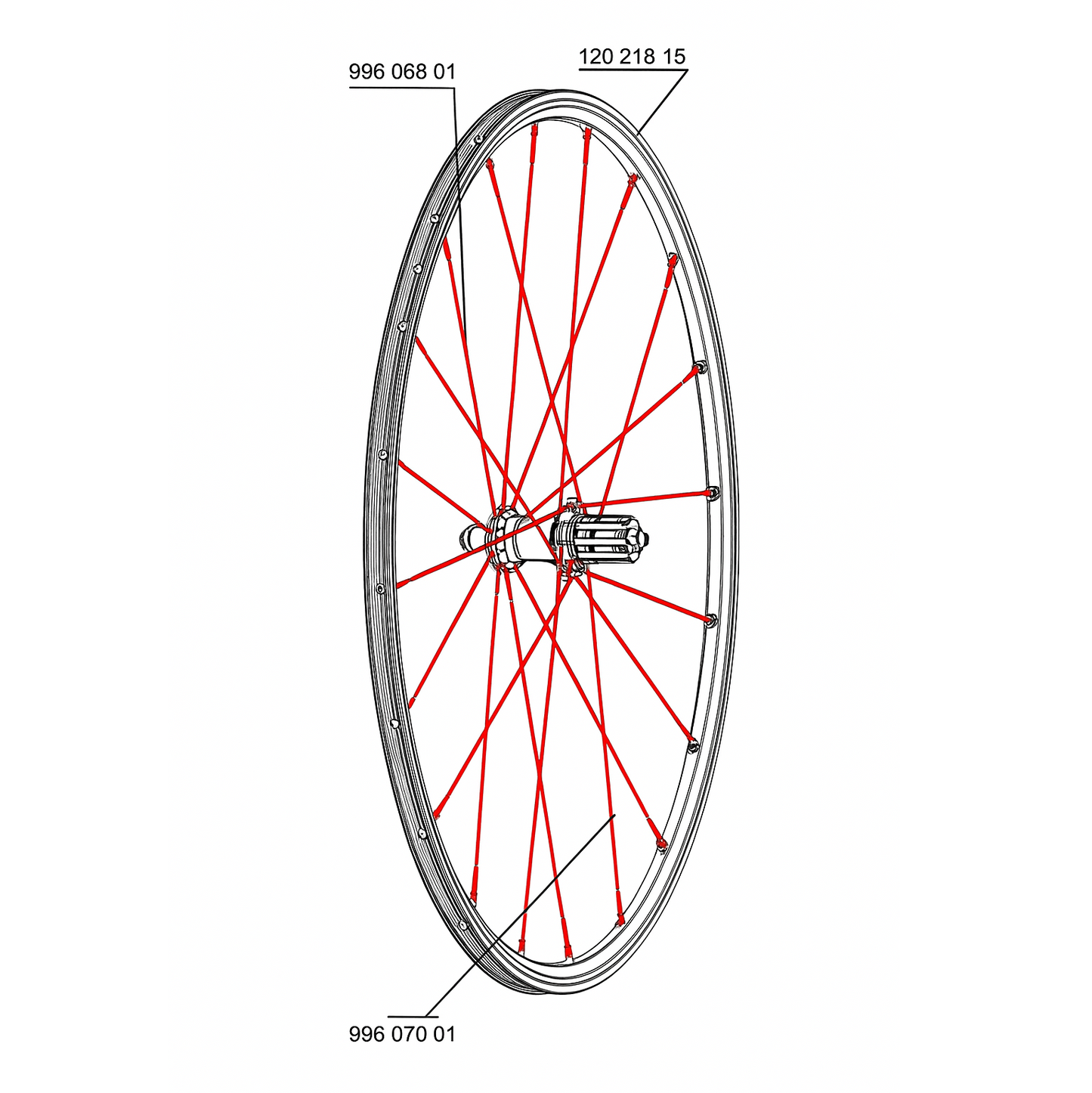 ZESTAW 10 SZPRYCH TYLNYCH MAVIC CROSSRIDE UB 08 BLACK 276 MM