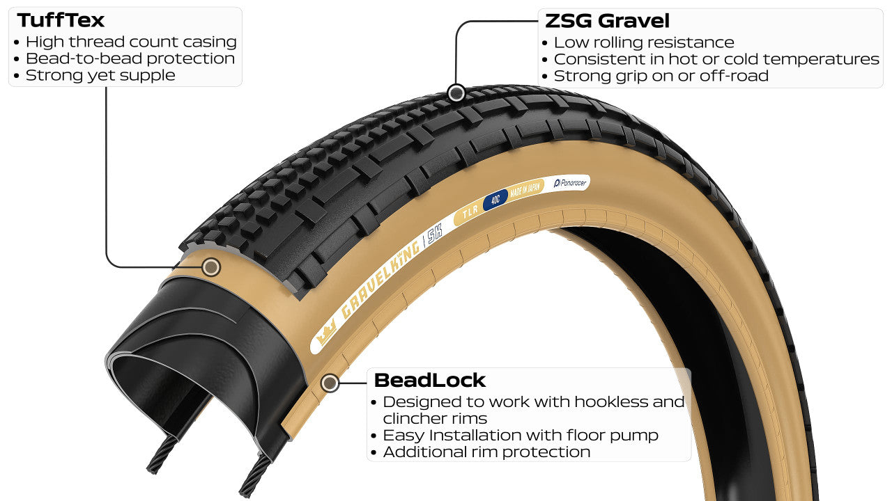 Opona PANARACER GRAVELKING SK TLC 650x48B Tubeless Ready Beige