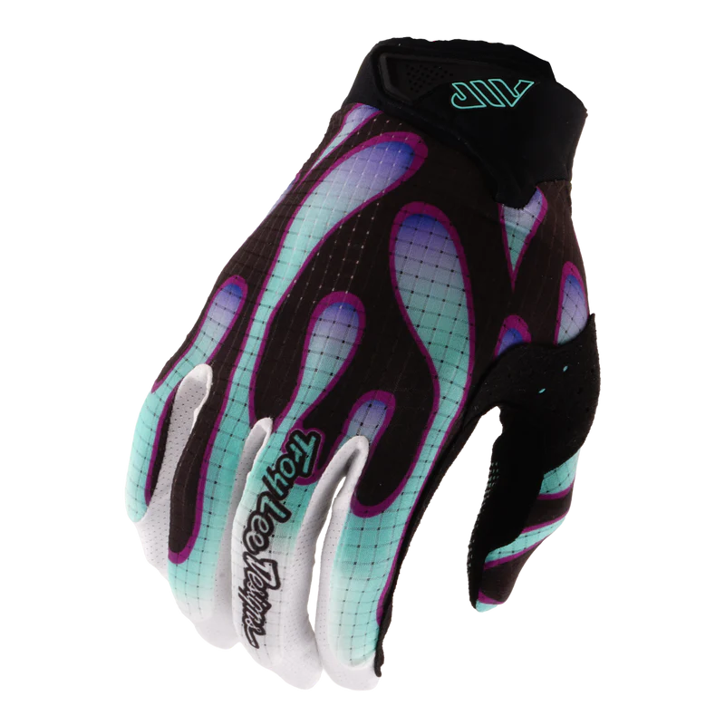 Rękawice juniorskie TROY LEE DESIGNS AIR OVERSPRAY Black/Real Teal