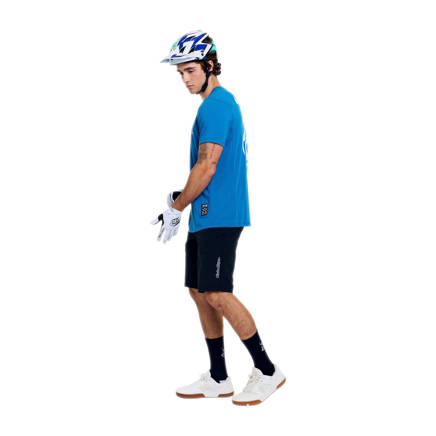 TROY LEE DESIGNS SKYLINE RIDE ONE EYE AERO Jersey z krótkim rękawem niebieski