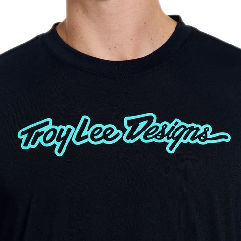 TROY LEE DESIGNS SKYLINE RIDE SIGNATURE Jersey Short Sleeve Black/Turquoise