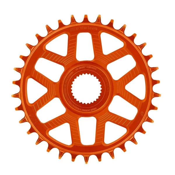 Plateau Mono E-THIRTEEN HELIX RACE E-SPEC 11/12V Montaż bezpośredni Bosch Gen4 Offset 13mm Pomarańczowy