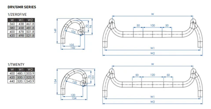 Kierownica Gravel PROFILE DESIGN DRV/GMR Drop 105