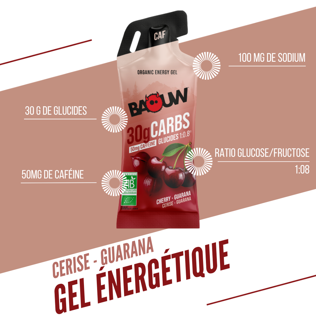 Żel Energetyczny BAOW (44g) Cytryna/Wiśnia/Guarana Kofeinowy