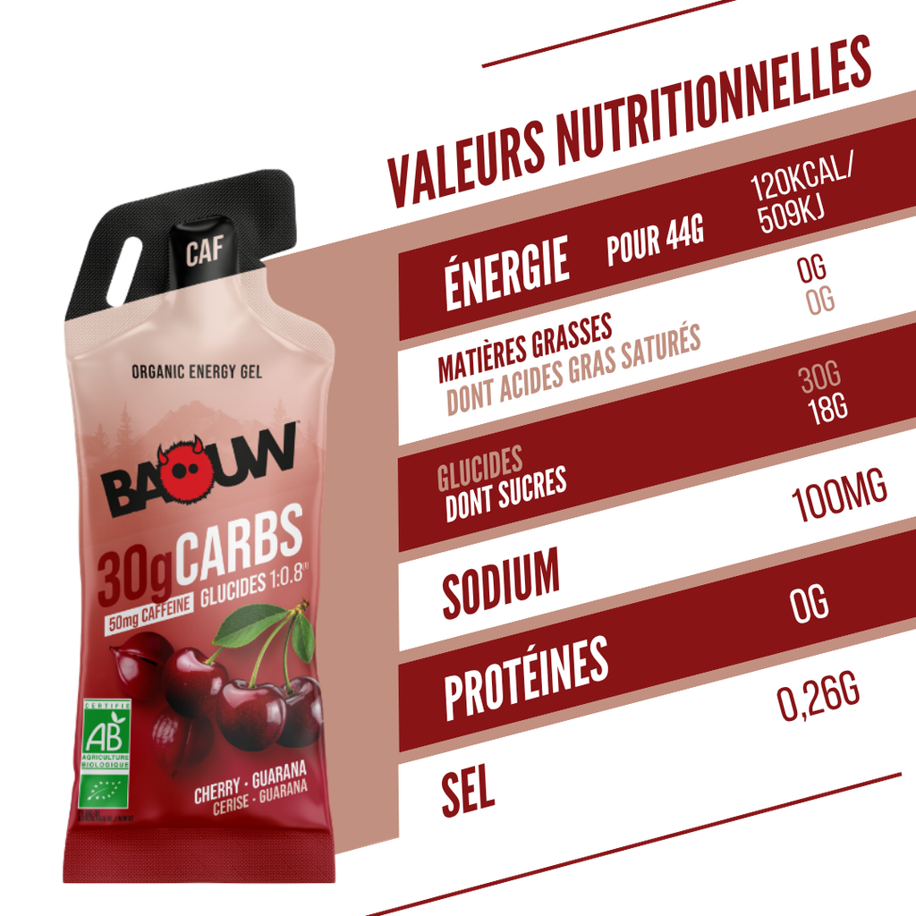Żel Energetyczny BAOW (44g) Cytryna/Wiśnia/Guarana Kofeinowy