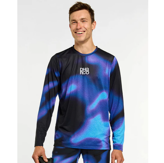 Koszulka z długim rękawem DHARCO RACE VORTEX czarny/fioletowy