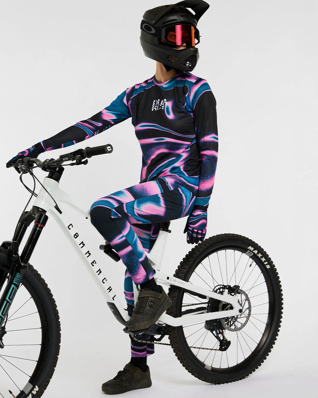 Damska koszulka z długim rękawem DHARCO RACE AURORA czarny/różowy