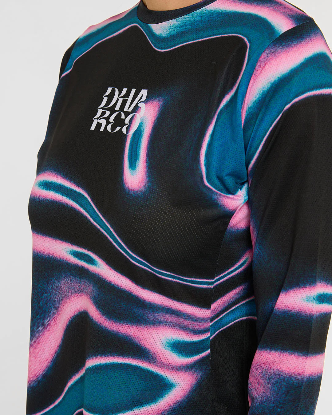 Damska koszulka z długim rękawem DHARCO RACE AURORA czarny/różowy