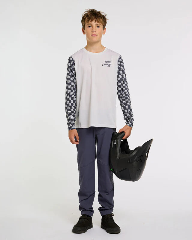 DHARCO GRAVITY OFFSET Junior Long Sleeve Jersey White/Black