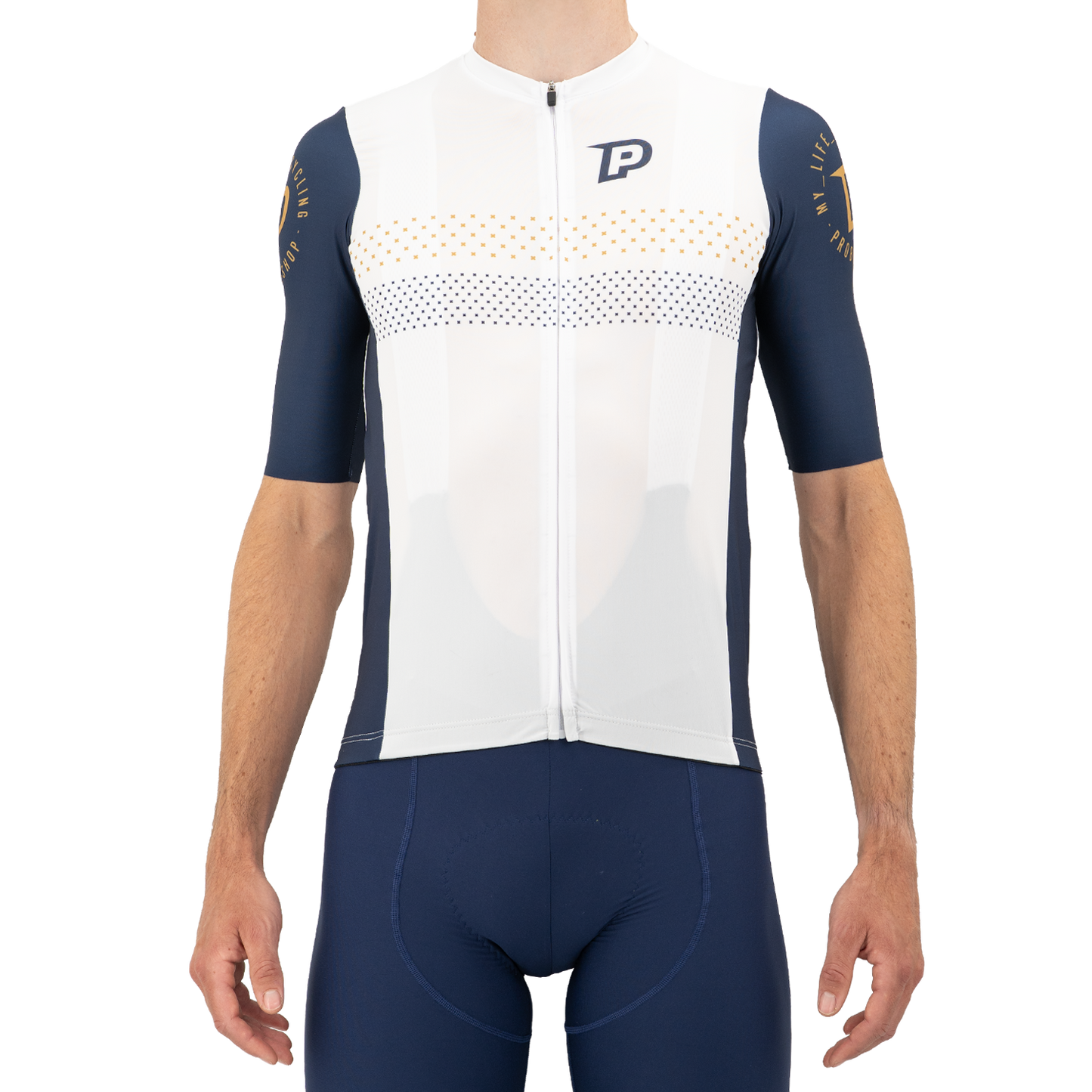 PROBIKESHOP Short-Sleeved Jersey Navy/White