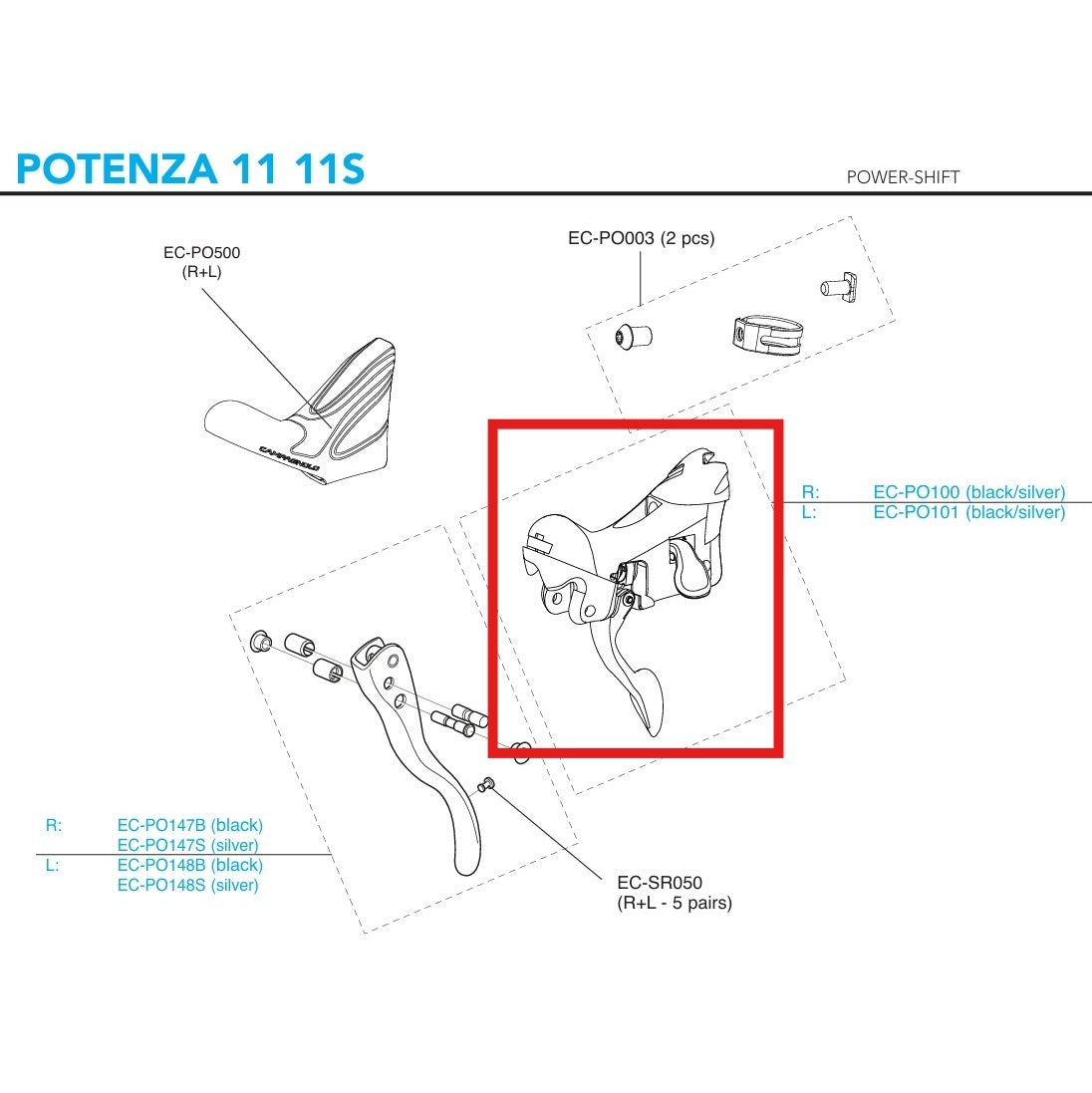 PRAWY BLOK INDEKSUJĄCY CAMPAGNOLO POTENZA POWER-SHIFT 11V 2018