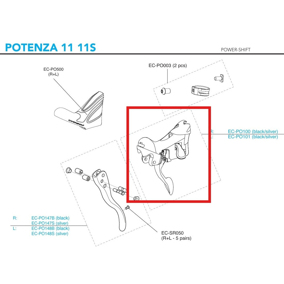 INDEXING BLOCK LEFT CAMPAGNOLO POTENZA POWER-SHIFT 11V 2018