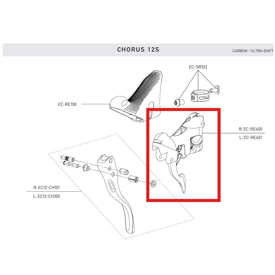 BLOK INDEKSUJĄCY LEWY CAMPAGNOLO RECORD/CHORUS ULTRA-SHIFT 12V 2019