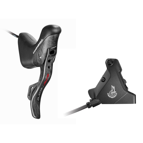 160 mm CAMPAGNOLO SUPER RECORD EPS z płaskim mocowaniem, bezstopniową dźwignią prostą i tylnym zaciskiem