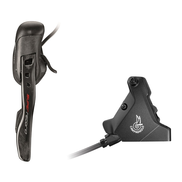 160 mm CAMPAGNOLO SUPER RECORD EPS z płaskim mocowaniem, bezstopniową dźwignią prostą i tylnym zaciskiem