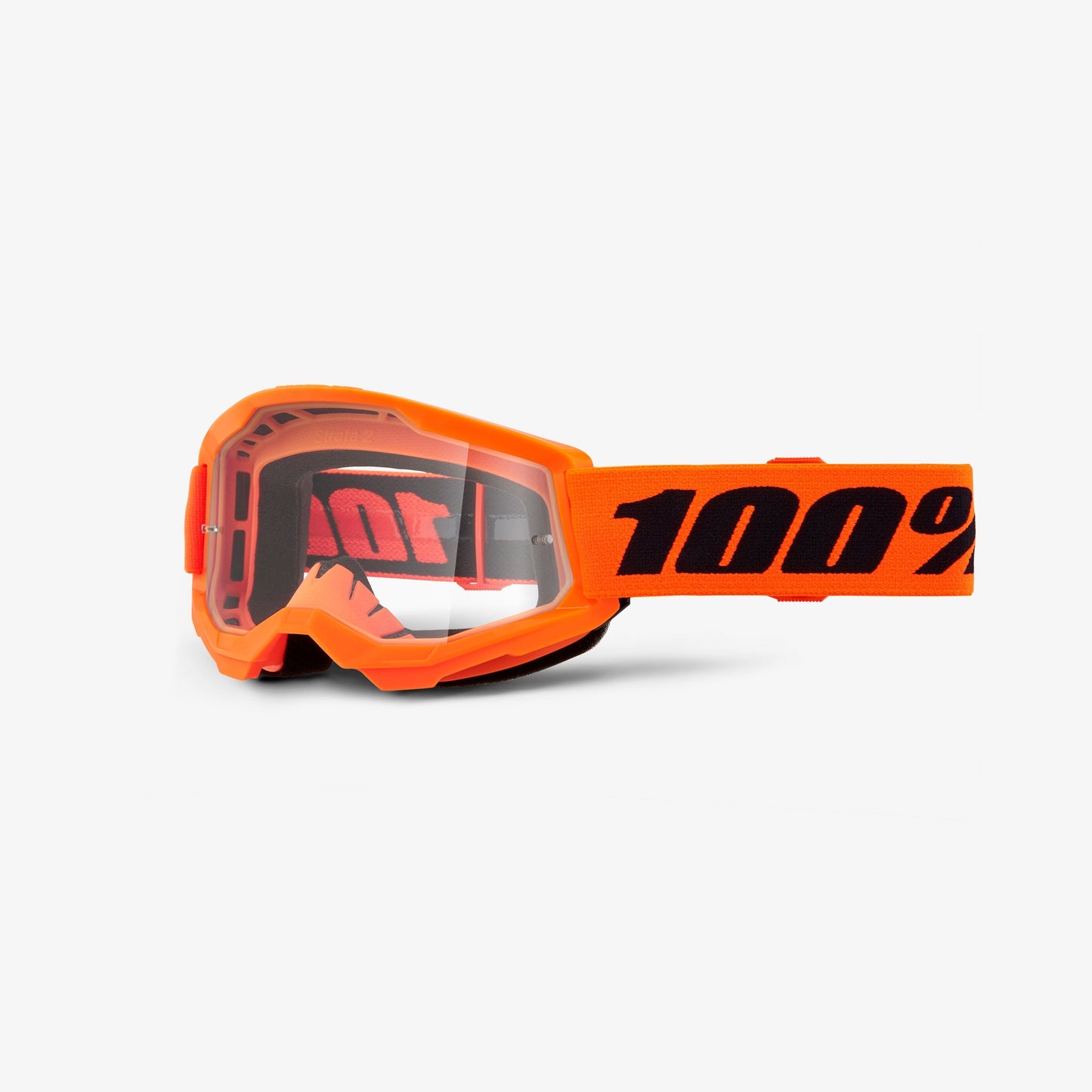 Maska 100% STRATA 2 JUNIOR Pomarańczowa Przezroczysta Szybka