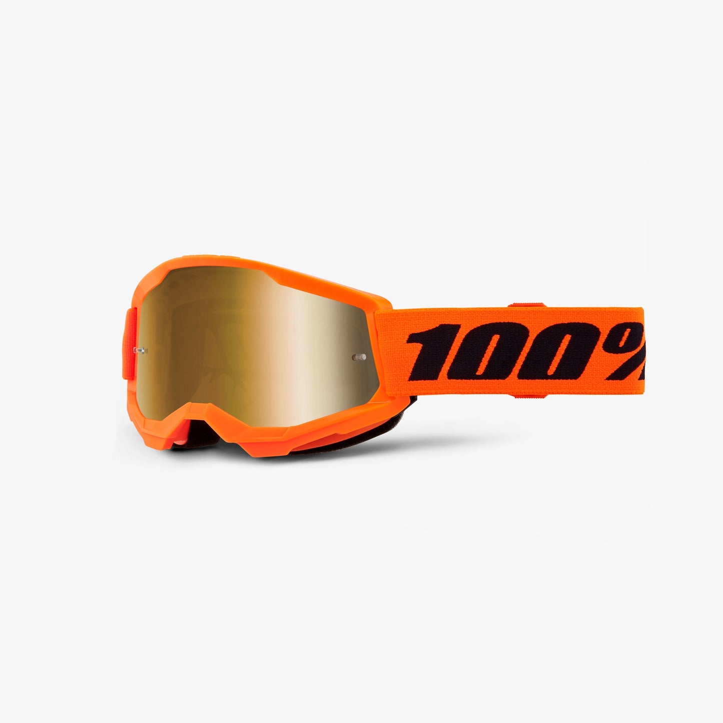 Maska 100% STRATA 2 JUNIOR Pomarańczowa Szyba Gold Mirror
