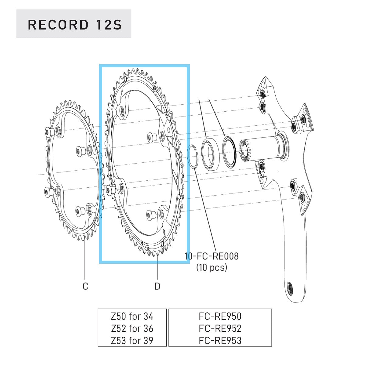 Kaseta zewnętrzna 12V CAMPAGNOLO RECORD