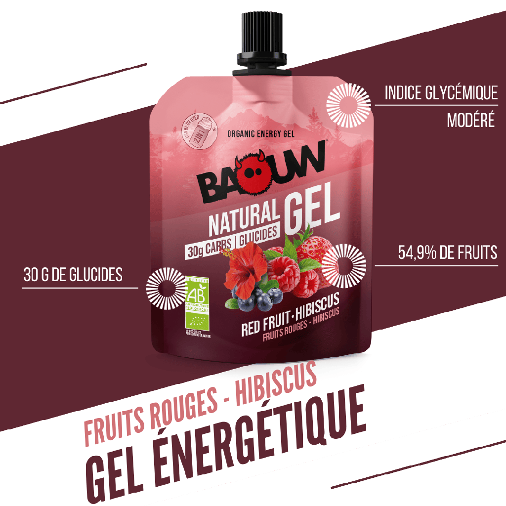 BAOUW Organiczny żel energetyczny z czerwonych owoców i hibiskusa (85g)
