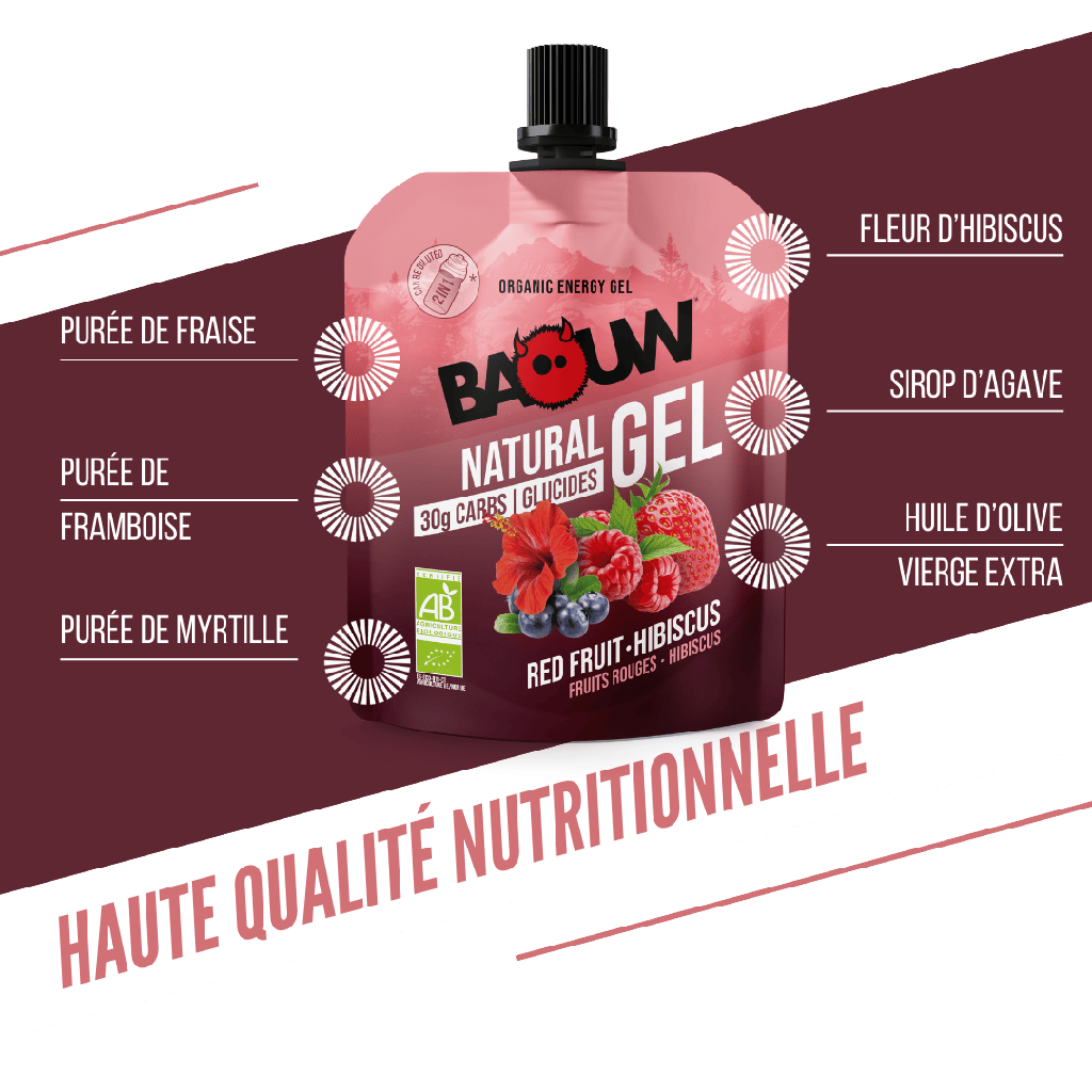 BAOUW Organiczny żel energetyczny z czerwonych owoców i hibiskusa (85g)