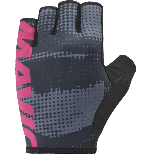 MAVIC ESSENTIAL PADDED GRAPHIC Short Gloves Grey/Pink