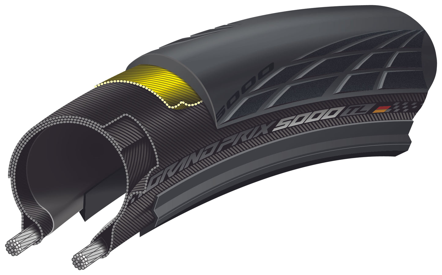 CONTINENTAL GRAND PRIX 5000 S TR 700x30c Opona bezdętkowa, czarna