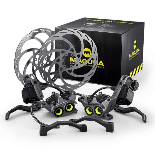 Pair of Magura Gustav Pro brakes (with discs) Pack First Edition