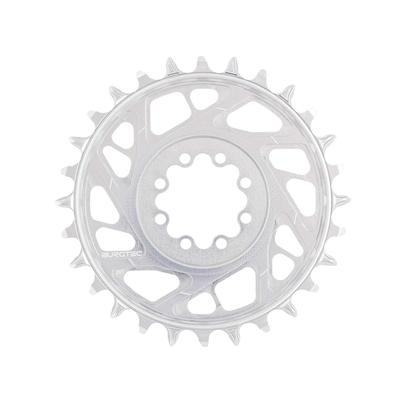 Tarcza łańcuchowa mono BURGTEC THICK THIN 12V BOOST montaż bezpośredni 8 śrub typu T wąski szeroki offset 3mm srebrny