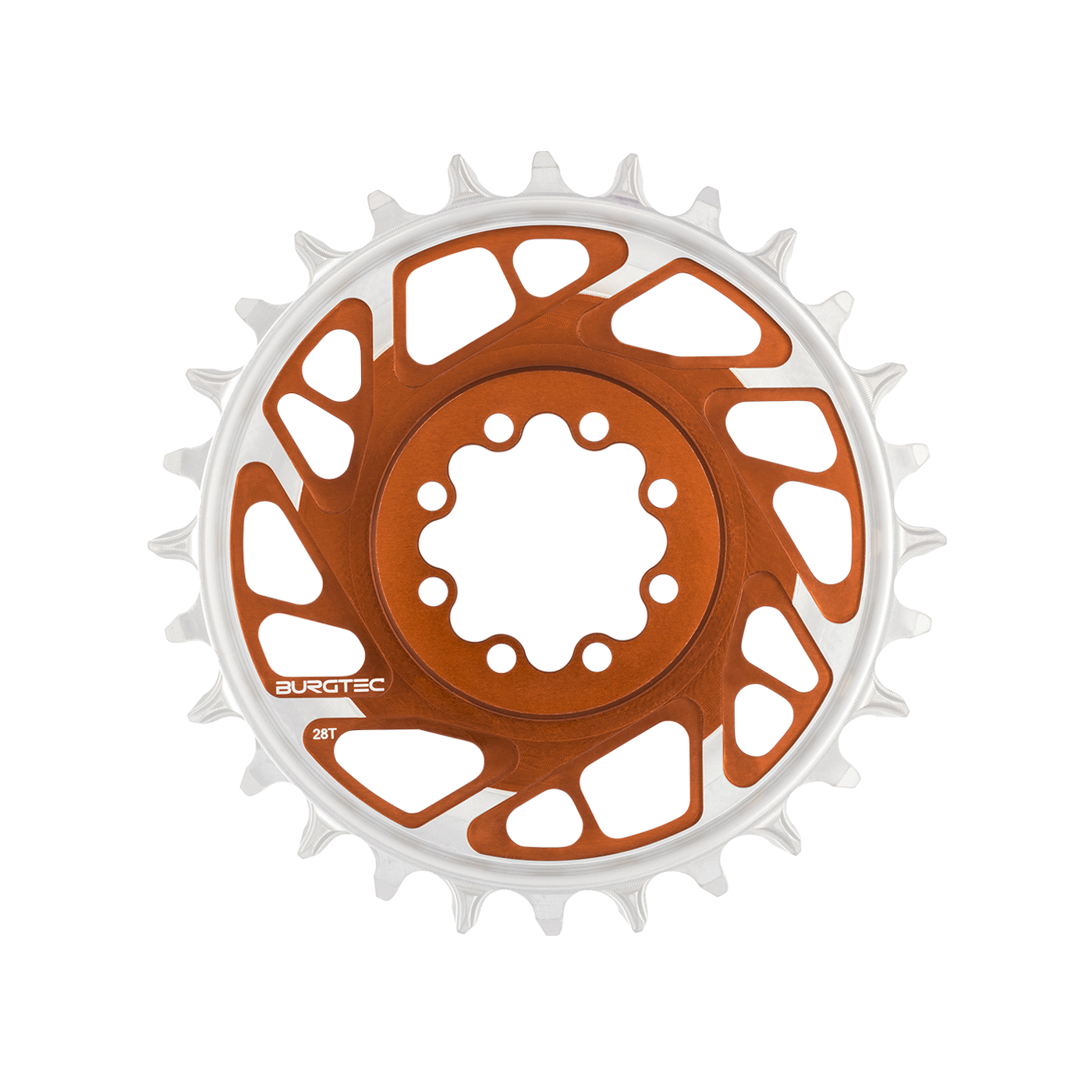 Tarcza łańcuchowa mono BURGTEC THICK THIN 12V BOOST Montaż bezpośredni 8 śrub typu T Wąski szeroki offset 3 mm Brąz