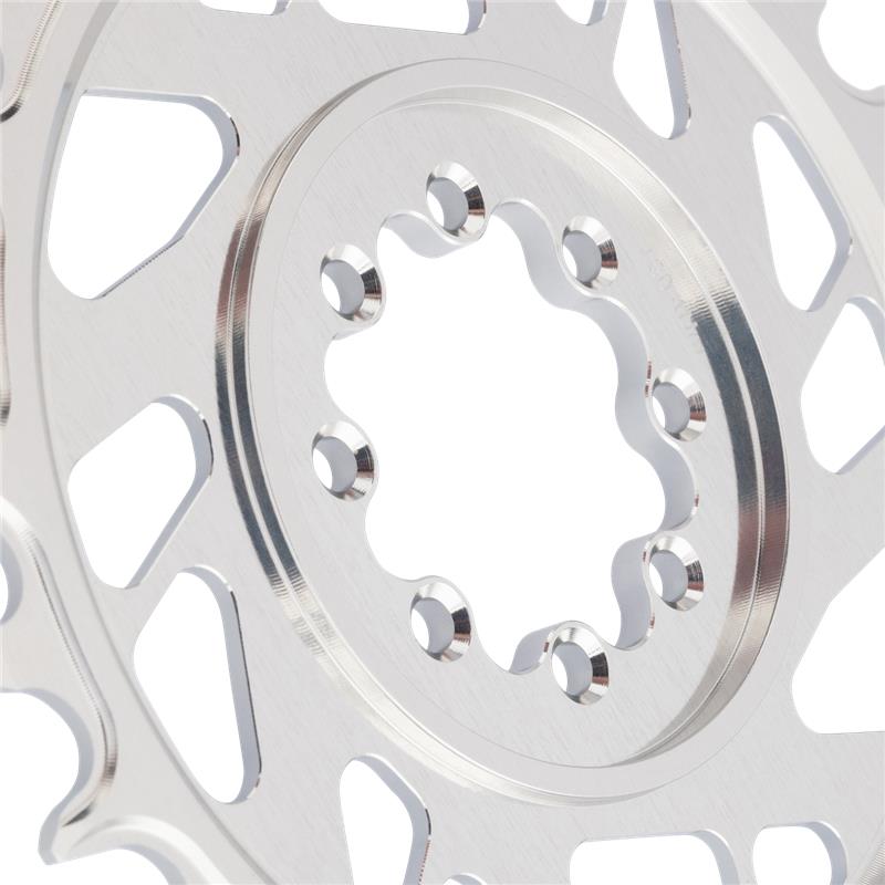 Tarcza łańcuchowa mono BURGTEC THICK THIN 12V BOOST montaż bezpośredni 8 śrub typu T wąski szeroki offset 3mm srebrny