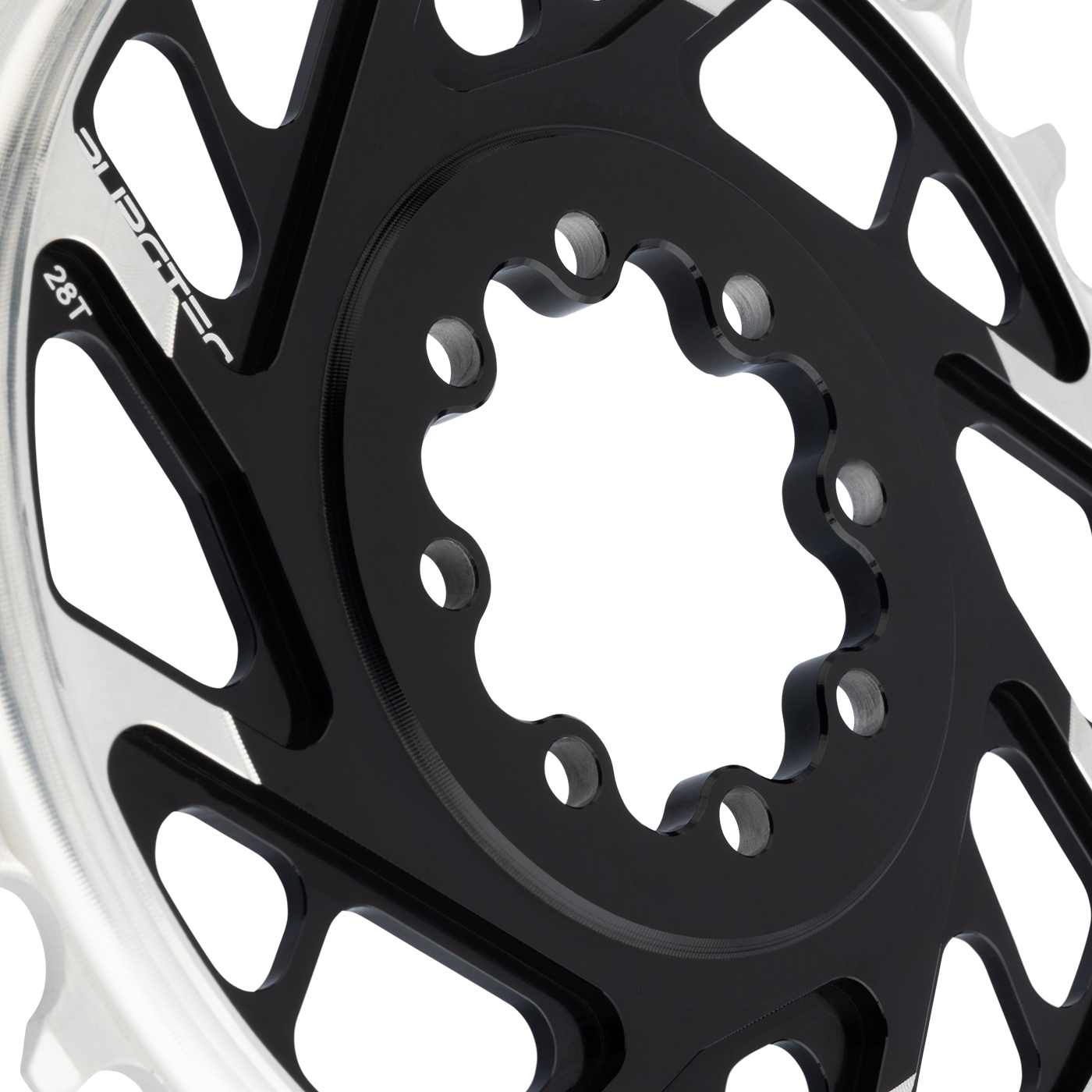 Tarcza łańcuchowa mono BURGTEC THICK THIN 12V BOOST montaż bezpośredni 8 śrub typu T wąski szeroki offset 3mm czarny