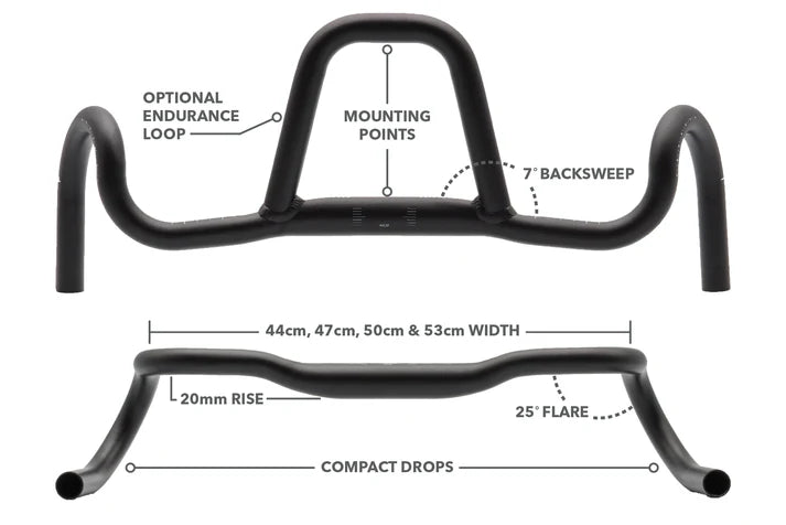 REDSHIFT KITCHEN SINK + LOOP Gravel Handlebar, 20mm Rise