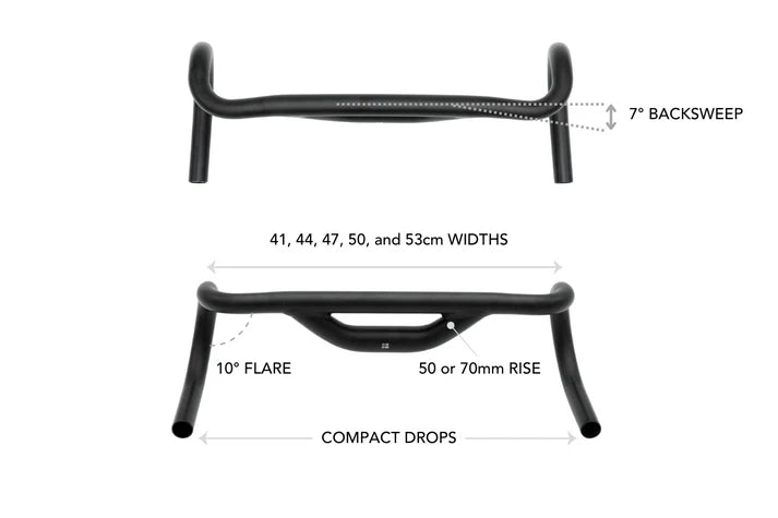 REDSHIFT Gravel Handlebar, Top Shelf 10° Flare Rise 70mm