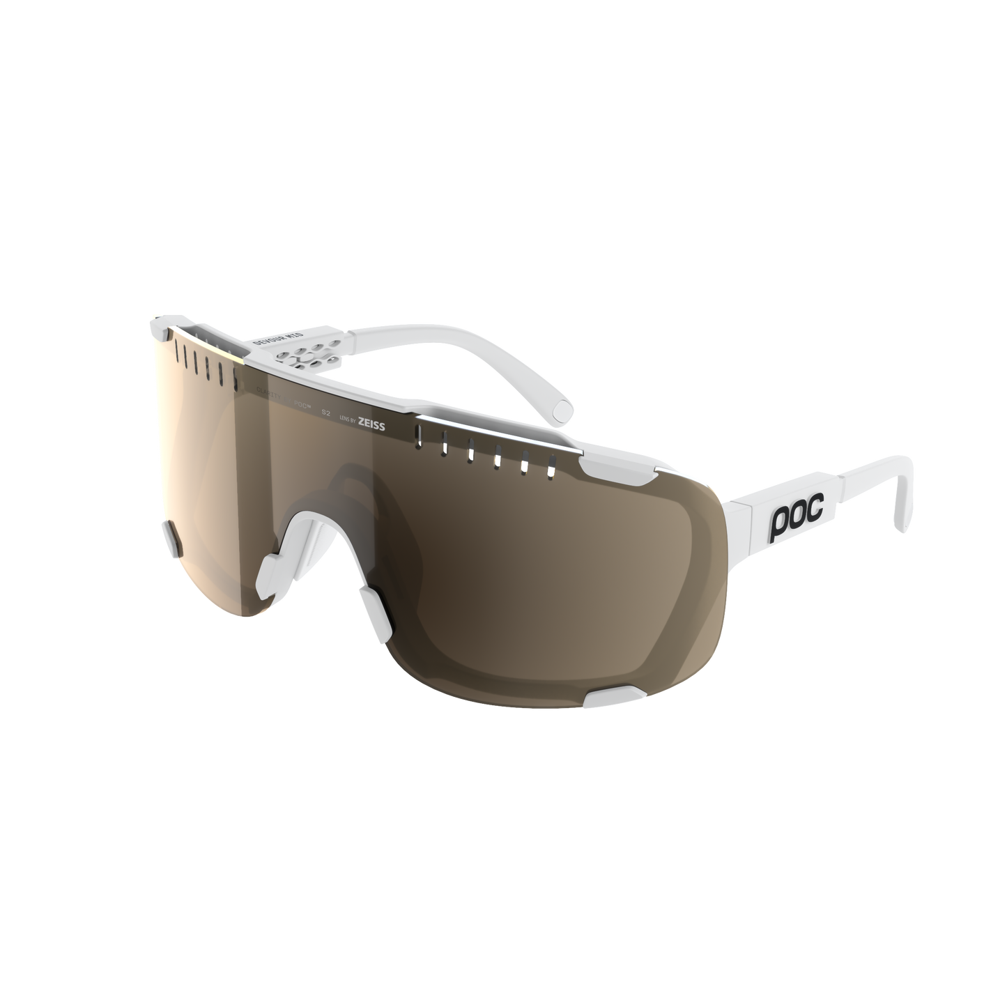 POC DEVOUR MID Glasses White Clarity Trail /Partly Sunny Silver Lens