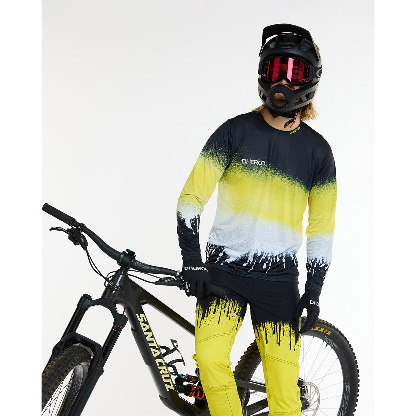 DHARCO RACE ACID RAIN Koszulka z długim rękawem czarny/żółty