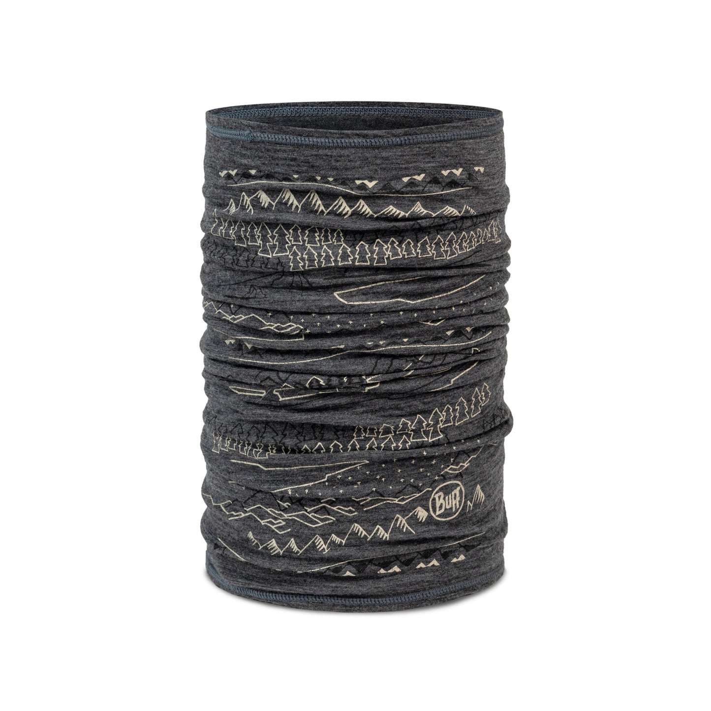 BUFF MERINO LIGHTWEIGHT PRINT Choker szary