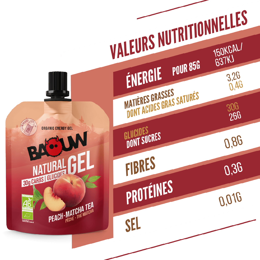 BAOUW Organiczny żel energetyczny brzoskwinia-matcha (85g)