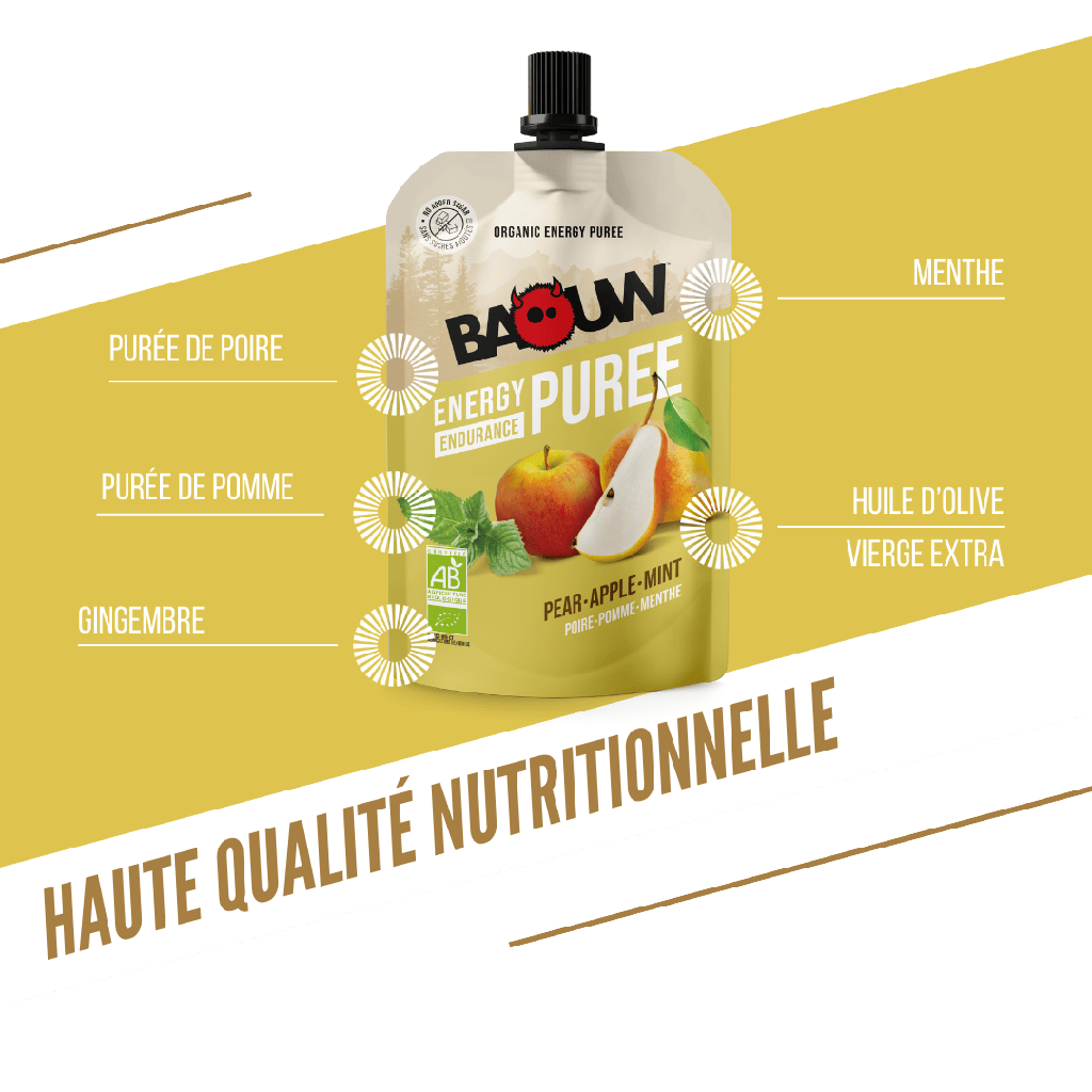 BAOUW Organic Recipe Fruit Energy Puree gruszka/jabłko/mięta (90g)