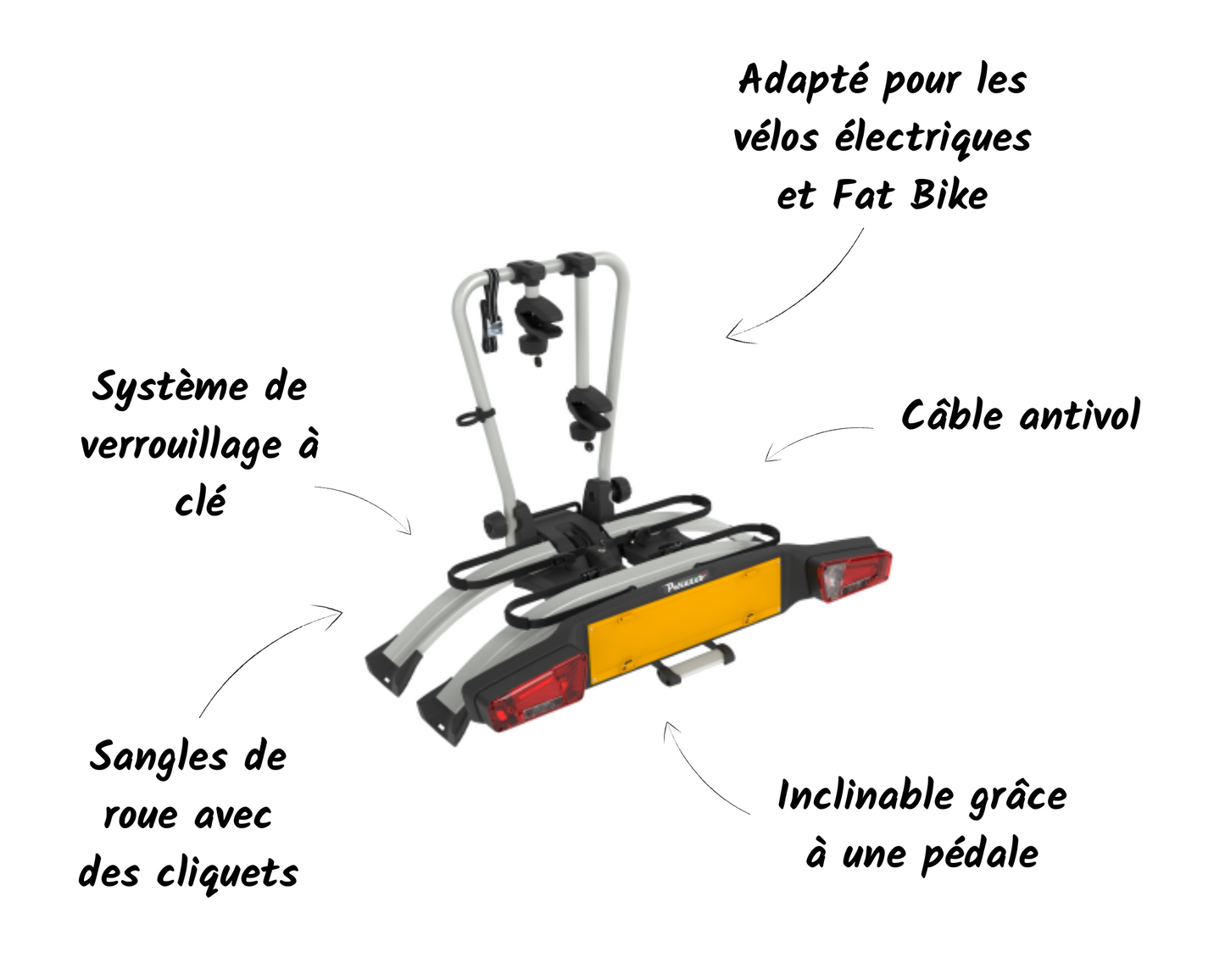 Elektryczny bagażnik rowerowy PERUZZO ATLANTIS 2 na haku