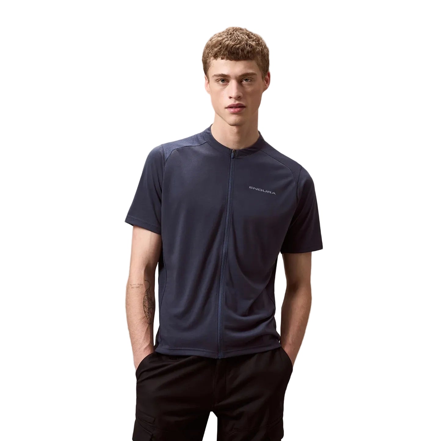 ENDURA LOOP ZIPPED Short Sleeve Carbon Jersey Grey
