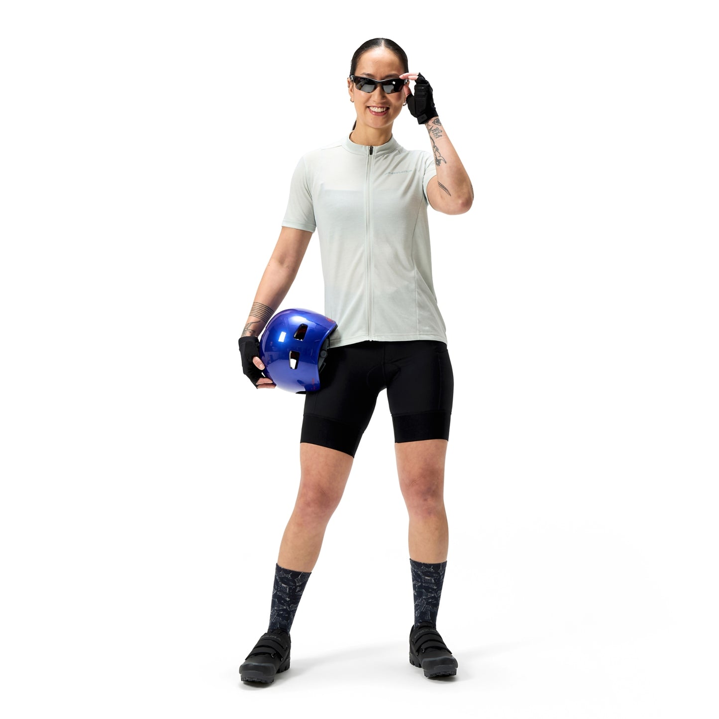 Damska koszulka z krótkim rękawem ENDURA LOOP ZIPPED Grey