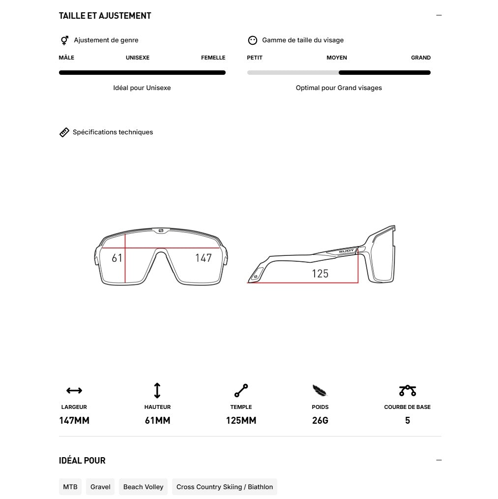 Okulary przeciwsłoneczne RUDY PROJECT SPINSHIELD Czarne soczewki fotochromowe IMPACTX™ Laser Black