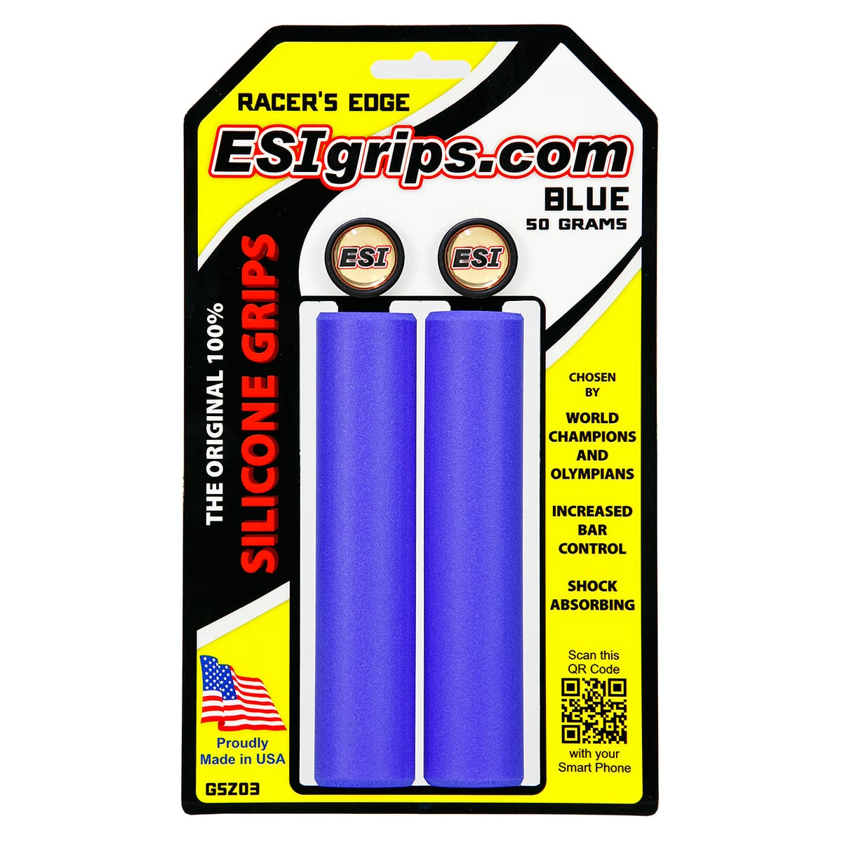Chwyty ESI RACER'S EDGE 130 mm niebieskie